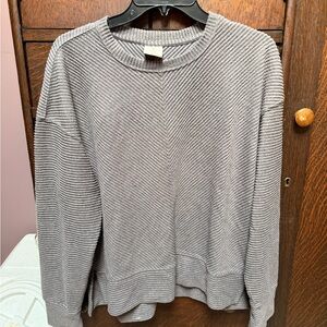 Women's Ribbed Crewneck Sweater - Gray